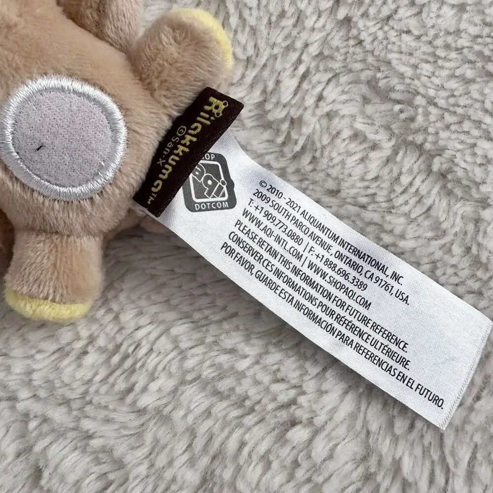 San X Rilakkuma Bag Charm Keychain Present On Head Holiday 3” Plush